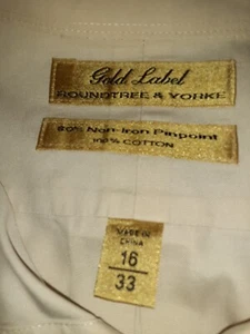 ROUNDTREE & YORKE GOLD LABEL Men's Shirt Size 16-33 SEE MEASUREMENTS - Picture 1 of 7
