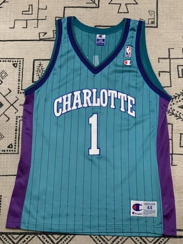 Baron Davis Champion Jersey 44 Large Charlotte Hornets Kobe Bryant Divac Bogues Cover