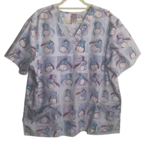 Disney Eeyore Peeling Top Größe 2X 2EG Medizin Krankenpflege Zahnuniform Tierarzt Technik - Bild 1 von 4