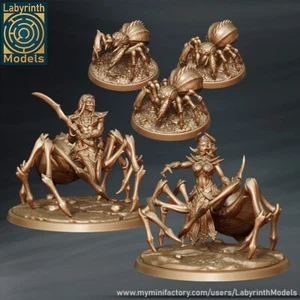 Dark Elf Spider Creatures (x5)/Driders/Dungeons and Dragons/Labyrinth Miniatures - Foto 1 di 1