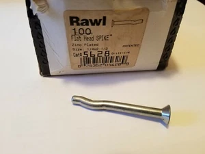 Lot of (65) Flat Head Concrete Spikes, 1/4" by 2-1/2", Zinc Plated Steel, 5628 - Picture 1 of 2