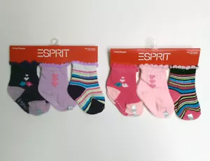 6 PAAR ESPRIT BABY Crew-Socken Mädchen Kleinkind Größe Alter 0 ~ 12 Monate verschiedene Farben - Bild 1 von 3