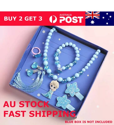  Frozen Necklace Set Queen Elsa Anna Breaclet Earring  Ring Set Grils Kids Gift  - image 1 of 4