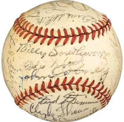 Spahn, Southworth Signed 1948 Boston Braves Team Signed Baseball PSA LOA HOF - Image 1 of 4