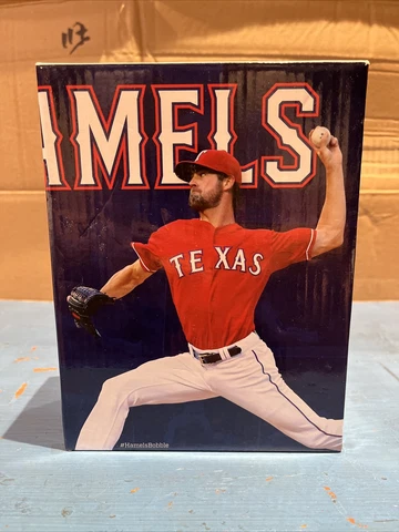 Texas Rangers Cole Hamels Bobblehead 2016 BDA Dr Pepper Tom Thumb New in box Cover