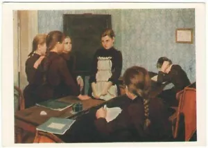 1959, escuela, alumno recién llegado en el aula, postal rusa de colección - Imagen 1 de 2