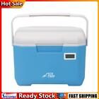 6L Portable Cool Box Mini Ice Box Long-Lasting for Travel(Blue with Thermometer)