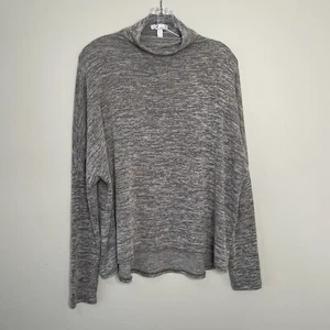 Leith Mock Neck Top Damen Large meliert grau Pullover Langarm Strick Tunika - Bild 1 von 6