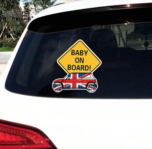 Baby On Board Sticker With British Flag England Decal Funny Cute - Picture 1 of 8