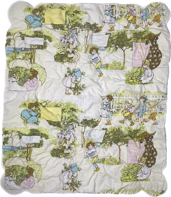 复古 Galante Studio 婴儿床毯子被子 33"x38" Robert Louis Stevenson — 第 1/4 张图片