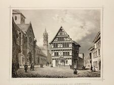 Liebfrauenkirche Arnstadt Antiquarische Radierung Stahlstich 1837 Illustration