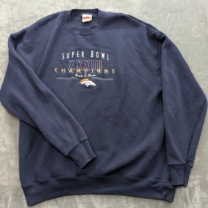 Vintage Denver Broncos Sweatshirt Nutmeg Blau Herren 2XL Super Bowl XXXIII CHAMPS - Bild 1 von 5