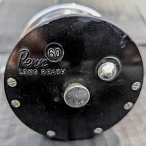 Two Vintage Penn Long Beach Amber/Green Handle Fishing Reels # 60/#85 VG/G - Picture 1 of 15