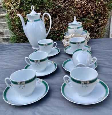 SERVICE À CAFÉ  ou à THÉ ancien PORCELAINE KRONESTER  - BAVARiA -  ART DÉCO - Photo 1/4