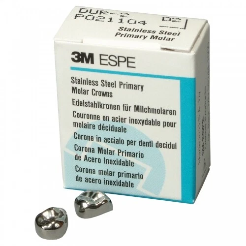 3M ESPE #3 LOWER LEFT 1ST PRIMARY MOLAR STAINLESS STEEL CROWN FORM - BOX OF 5