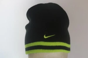 Nike Youth Skull Cap Beanie – Black & Neon High Vis Yellow, Athletic Fit - Picture 1 of 8