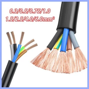 Multi Core Flexible Cable Wire RVV Black Stranded Sheathed Wire 5 Cores 0.3-6mm² - Picture 1 of 6