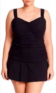 Conjunto de traje de baño falda tankini Profile by Gottex negra UW talla grande para mujer nuevo con etiquetas - Imagen 1 de 10