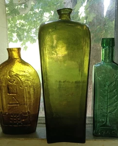 BOTELLA DE GINEBRA DE VIDRIO NEGRO PONTIL ABIERTO SOPLADO GRATIS DE LA DÉCADA DE 1770 TAPA CRUDA - Imagen 1 de 11