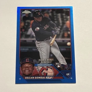 Oscar Gonzalez 2023 Topps Chrome Update Blue Refractor Rookie /150 Guardians - Picture 1 of 2