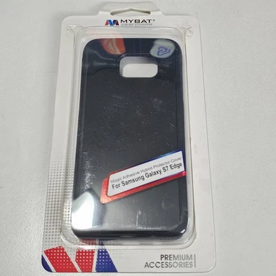 Protector híbrido adhesivo mágico Mybat Samsung Galaxy S7 EDGE EE. UU. NEGRO PREMIUM  Foto 1 de 4