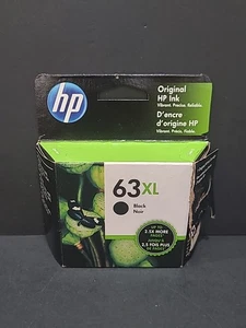 HP 63XL Czarny atrament Oryginalny wkład OEM Nowy Open Box EXP 7/21 - Zdjęcie 1 z 4
