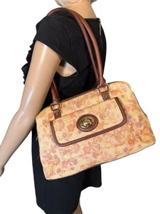 ETIENNE AIGNER Floral Satchel Jute Papier Stroh Schultertasche Handtasche Y2K - Bild 1 von 13