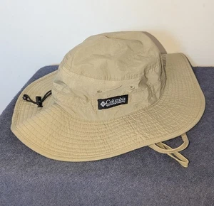 Cappello Columbia Bucket Unisex Taglia Unica Beige Logo Nylon Sole Regolabile - Foto 1 di 11