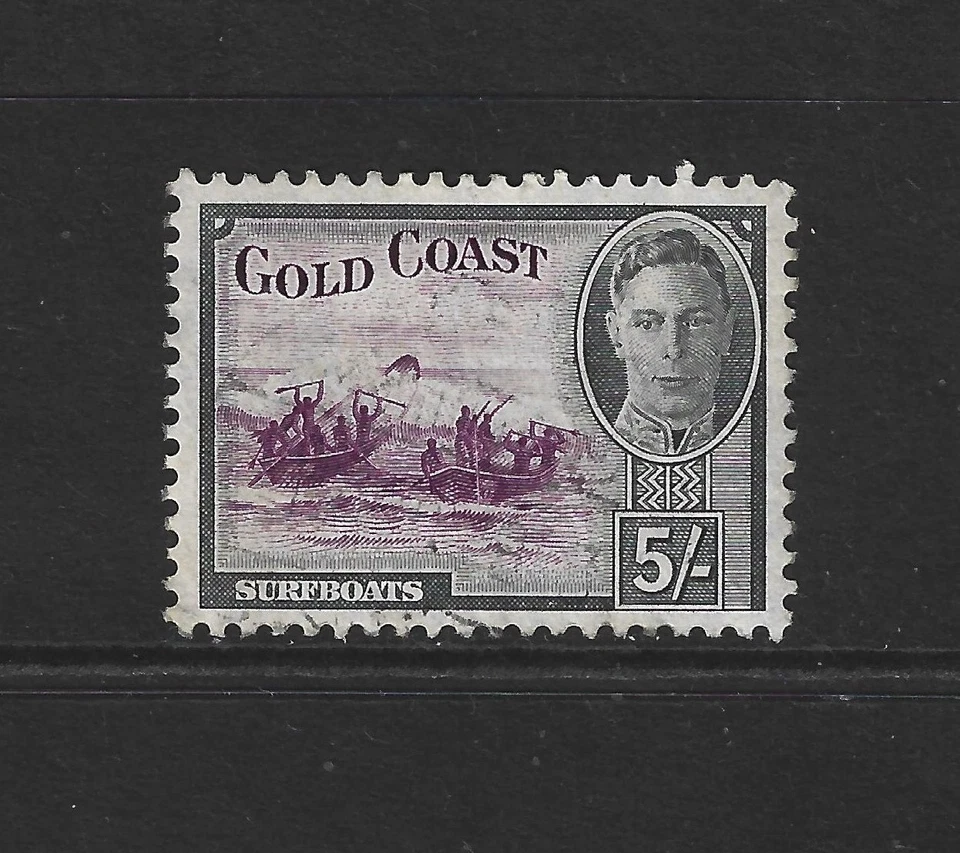 Gold Coast .. Wonderful .. 5/- used postage stamp .  .. 15847 - Image 1 of 1