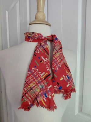 Corbata de cuello Western Ascot roja rayón atómica vintage de los años 40 y 50 Foto 1 de 4