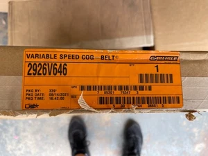 Carlisle Variable Speed COG Belt 2926V646 Made In USA - Picture 1 of 7