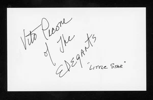 Vito Picone Singer Group "The Elegants" Signed 3x5 Index Card E28514 - Picture 1 of 1