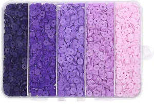 THRELE 3500 Pcs Clay Beads for Jewelry Making, Mixed Heishi Beads, Purple - Picture 1 of 7