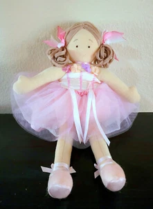SELTENE 14" Ballerina Puppe ~ Plüsch Rucksack mit kleinem Reißverschlussbeutel ~ Neuzustand - Bild 1 von 12