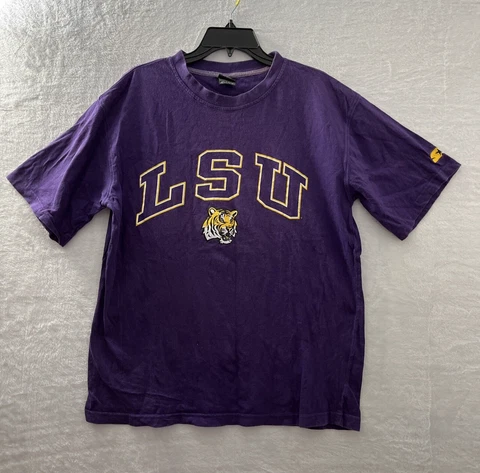 NCAA Starters T Shirt Mens Large LSU Purple Short Sleeve Crew Neck Pullover Cover