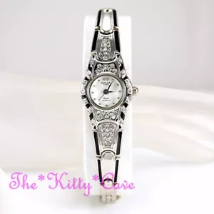 Omax Vintage Smalto Nero Argento Rodio Placcato Movimento Seiko Orologio - Foto 1 di 11