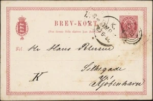 Danemark, 1880. Envoie Carte H&g 12, Odense - Copenhague - Picture 1 of 1