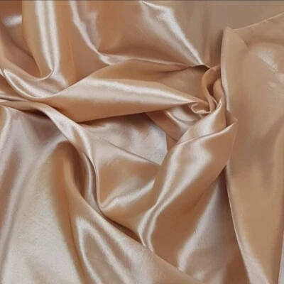 Beige Taffeta Fabric Silk & Satin Look Crisp Feel, Bridal Dress Wedding - Image 1 of 3