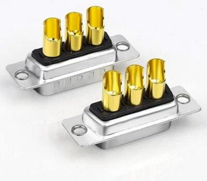 Connettore Alta Corrente 3W3 40A Ottone Maschio Femmina D-SUB DB3 Tipo Saldato - Foto 1 di 4