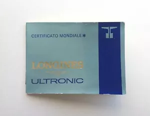 LONGINES Garanzia Guarantee Warranty Booklet ULTRONIC (Unwritten) with Stamp - Picture 1 of 3