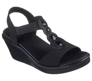 Sandalia de cuña de lujo con correa trasera cómoda estilo glamour SKETCHERS para damas-Reino Unido 4-8 - Imagen 1 de 5