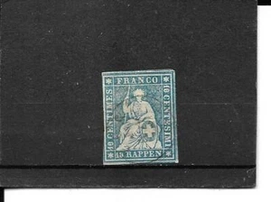 SWITZERLAND "HELVETIA" STAMP #26(SCOTT) CANC 2019 CAT VALUE $230 - Picture 1 of 2