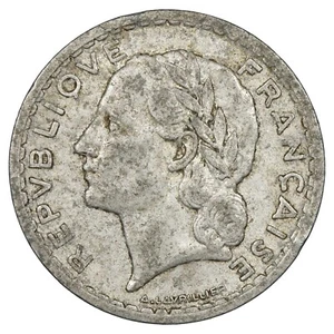 France - 5 francs 1948 B Lavrillier 9 ouvert aluminium F. 339/15 Gad.766 KM.888b - Imagen 1 de 2