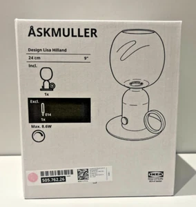IKEA ÅSKMULLER Table Lamp, Dimmable Light Pink Red, 24 cm, 9 29/64", Brand NEW - Picture 1 of 7