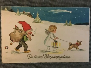 Die besten Weihnachtsgrusse Christmas Angel Elf German Postcard AMAG 2234 - Picture 1 of 2