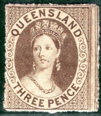 Australia States QUEENSLAND QV Chalon SG.16 3d Brown Mint LMM Cat £90 GBLUE150 - Image 1 of 4
