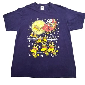 Vintage Peanuts Snoopy Woodstock Charlie braun Weihnachten Feiertage Shirt Gr. Large - Bild 1 von 10