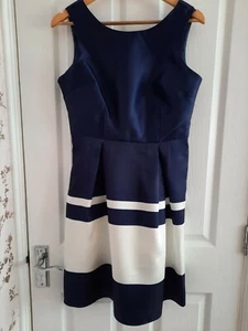 NEW Luxe By Dorothy Perkins Navy & White Dress Size 12 - Picture 1 of 4