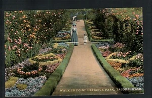 TACOMA, WA * FLORAL GARDEN WALK in POINT DEFIANCE PARK * UNPOSTED VINTAGE c 1910 - Picture 1 of 2