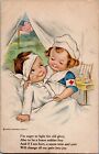 ok. 1917 Urocza dziewczyna Chłopiec pielęgniarski Żołnierz Chłopiec Henry Heininger Pocztówka #F2
